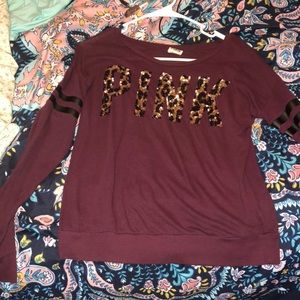 maroon sequin long sleeve shirt